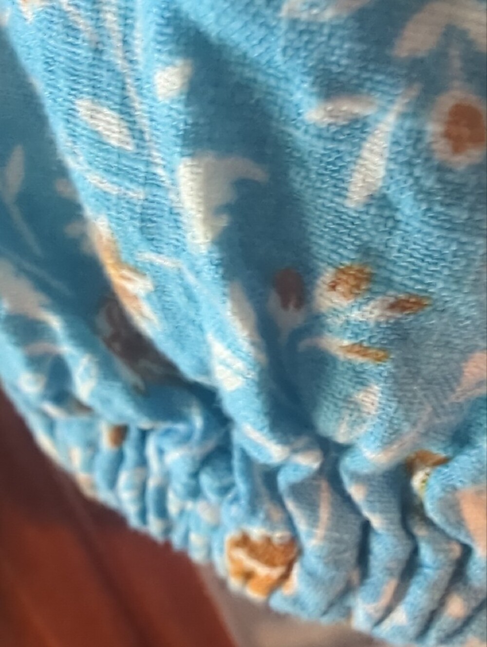 Anna Light Blue Floral V-Neck Blouse with Mustard Accents - Picture 5 of 7